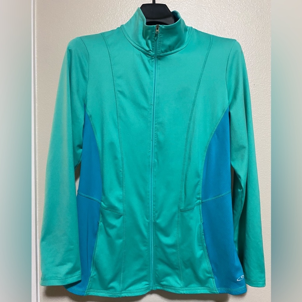 Womens Duo Dry Champion Tracker Jacket Teal &Light Blue- size xl